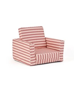 KID'S CONCEPT - rozkładany fotel w paski, clay pink