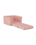 KID'S CONCEPT - rozkładany fotel w paski, clay pink