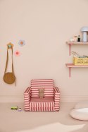 KID'S CONCEPT - rozkładany fotel w paski, clay pink