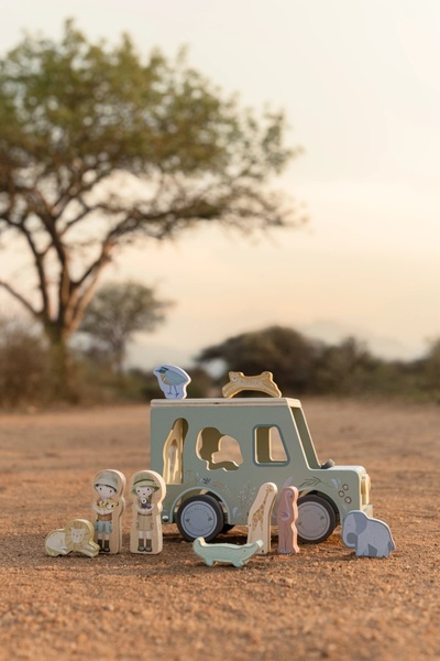 Little Dutch Drewniany samochód sorter Safari Friends FSC