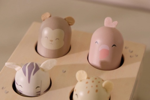 Little Dutch Drewniana zabawka pop-up Safari Friends FSC