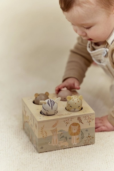 Little Dutch Drewniana zabawka pop-up Safari Friends FSC