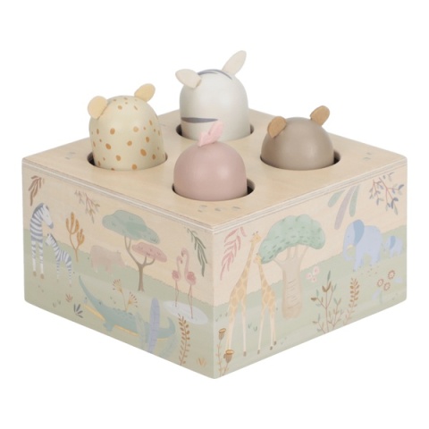 Little Dutch Drewniana zabawka pop-up Safari Friends FSC