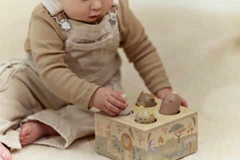 Little Dutch Drewniana zabawka pop-up Safari Friends FSC