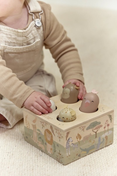 Little Dutch Drewniana zabawka pop-up Safari Friends FSC