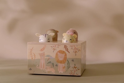 Little Dutch Drewniana zabawka pop-up Safari Friends FSC
