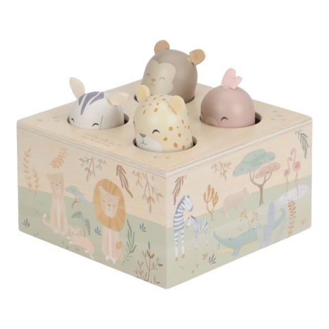 Little Dutch Drewniana zabawka pop-up Safari Friends FSC