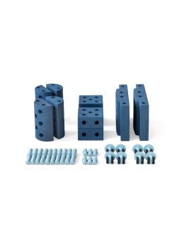 MODU Education set, mały - kreatywne klocki rozwijające motorykę dużą, deep blue / sky blue