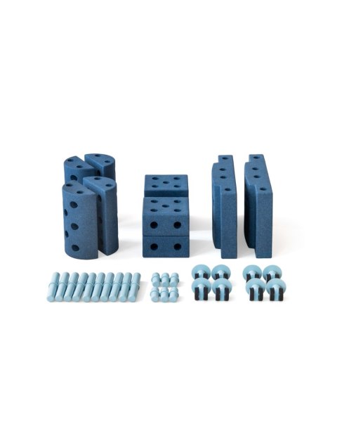 MODU Education set, mały - kreatywne klocki rozwijające motorykę dużą, deep blue / sky blue