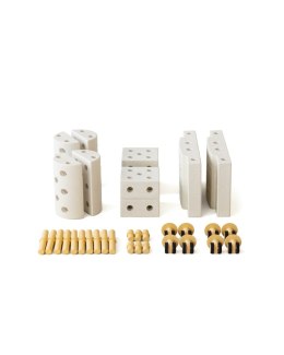 MODU Education set, mały - kreatywne klocki rozwijające motorykę dużą, sand grey / honey yellow