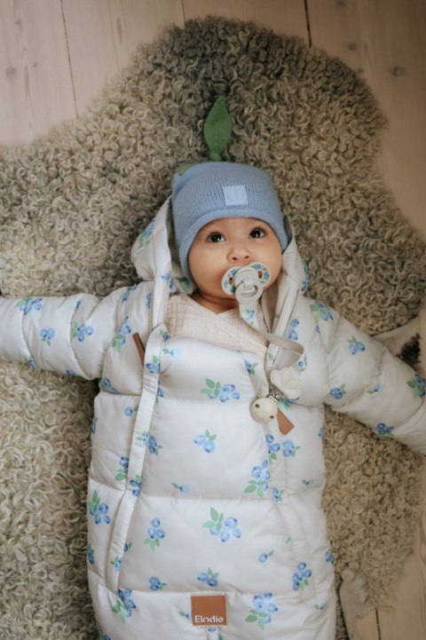 ELODIE DETAILS - czapka zimowa, Furry Knit Beanie, Blueberry Bliss, 6-12 m-cy