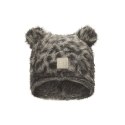 ELODIE DETAILS - czapka zimowa, Furry Knit Beanie, Le Leopard, 0-6 m-cy