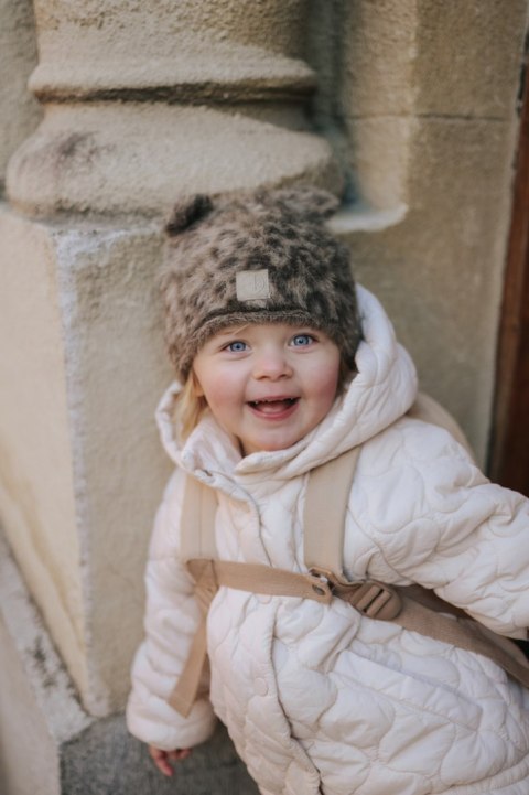ELODIE DETAILS - czapka zimowa, Furry Knit Beanie, Le Leopard, 2-3 lata