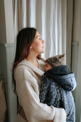 ELODIE DETAILS - czapka zimowa, Furry Knit Beanie, Le Leopard, 6-12 m-cy