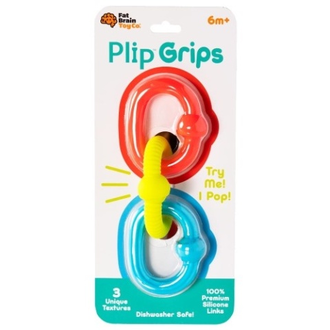 Fat Brain Toy Bobo Przyssawki Grzechotka Pomarańczowa. PipSquigz Loops.