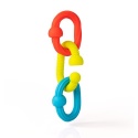 Fat Brain Toy Bobo Przyssawki Grzechotka Pomarańczowa. PipSquigz Loops.