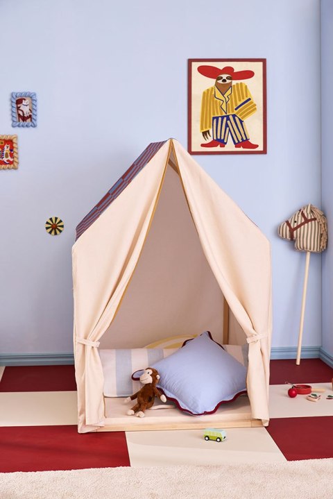 KID'S CONCEPT - namiot, domek z dachem w kratkę, błękitny