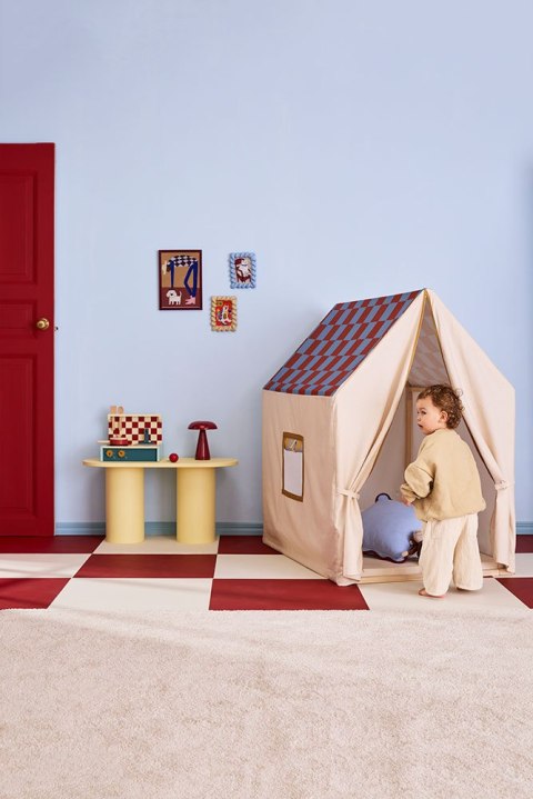 KID'S CONCEPT - namiot, domek z dachem w kratkę, błękitny