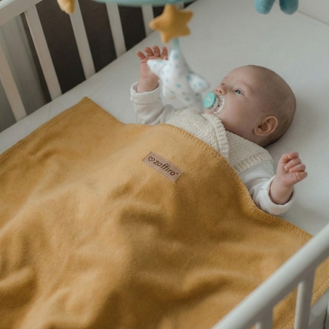 Koc bawełniany Oslo 75x100cm mustard