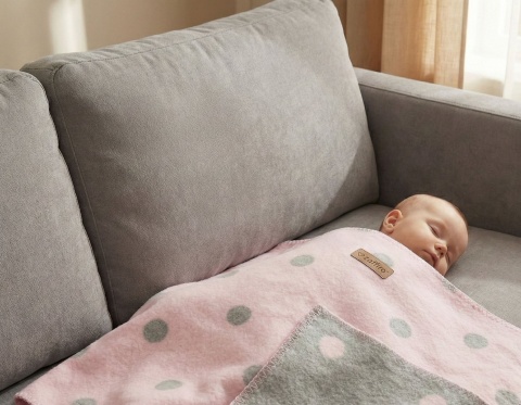 Zaffiro Koc bawełniany Bari 75x100cm baby pink