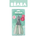 Beaba Zestaw 4 łyżeczek silikonowych 4 m+ Mineral grey/Sage green