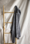 Ręcznik bambusowy z kapturkiem Le pompom – antracyt 70x140cm