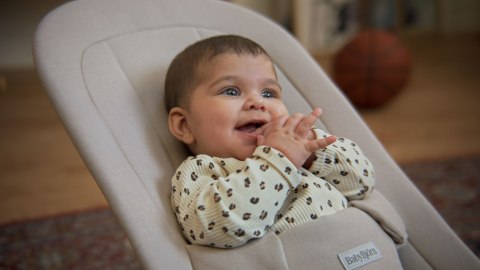 BABYBJORN - leżaczek BEGIN WOVEN, piaskowoszary