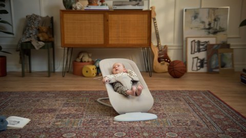 BABYBJORN - leżaczek BEGIN WOVEN, piaskowoszary