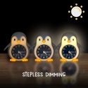 POPPY PENGUIN LED PINGWIN lampka z zegarem / ramką na zdjęcie, ciepła biel, ze ściemniaczem i budzikiem