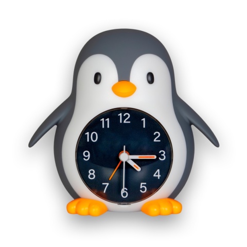 POPPY PENGUIN LED PINGWIN lampka z zegarem / ramką na zdjęcie, ciepła biel, ze ściemniaczem i budzikiem