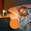 POPPY PENGUIN LED PINGWIN lampka z zegarem / ramką na zdjęcie, ciepła biel, ze ściemniaczem i budzikiem