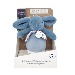 DOUDOU - lampka nocna muzyczna Lapin Doudou Culbuto, Doudou et Compagnie, 16 cm, niebieska