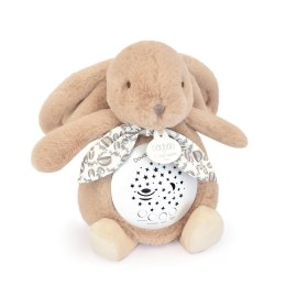 DOUDOU - lampka projektor muzyczny króliczek Lapin Doudou Projection, Doudou et Compagnie, 19 cm, beżowy piaskowy
