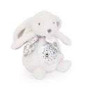 DOUDOU - lampka projektor muzyczny króliczek Lapin Doudou Projection, Doudou et Compagnie, 19 cm, biały
