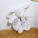 DOUDOU - lampka projektor muzyczny króliczek Lapin Doudou Projection, Doudou et Compagnie, 19 cm, biały