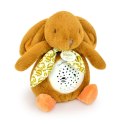 DOUDOU - lampka projektor muzyczny króliczek Lapin Doudou Projection, Doudou et Compagnie, 19 cm, ochra