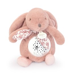 DOUDOU - lampka projektor muzyczny króliczek Lapin Doudou Projection, Doudou et Compagnie, 19 cm, różowy
