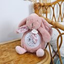 DOUDOU - lampka projektor muzyczny króliczek Lapin Doudou Projection, Doudou et Compagnie, 19 cm, różowy