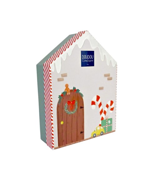 DOUDOU - przytulanka chochlik świąteczny z domkiem, Doudou et Compagnie, 27 cm, Farceur Cotillon