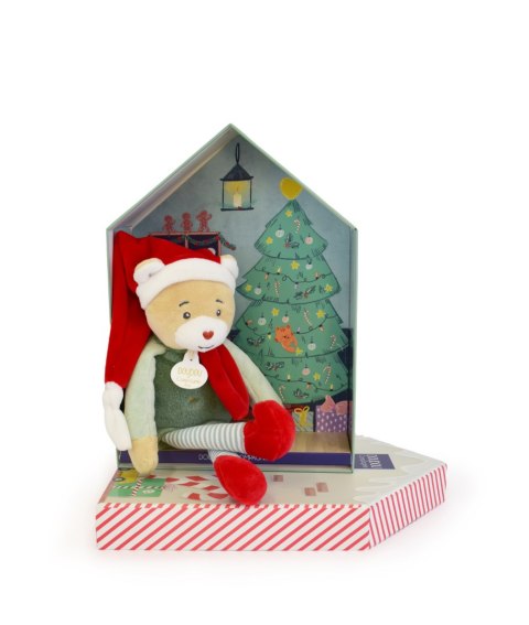 DOUDOU - przytulanka chochlik świąteczny z domkiem, Doudou et Compagnie, 27 cm, Farceur Cotillon