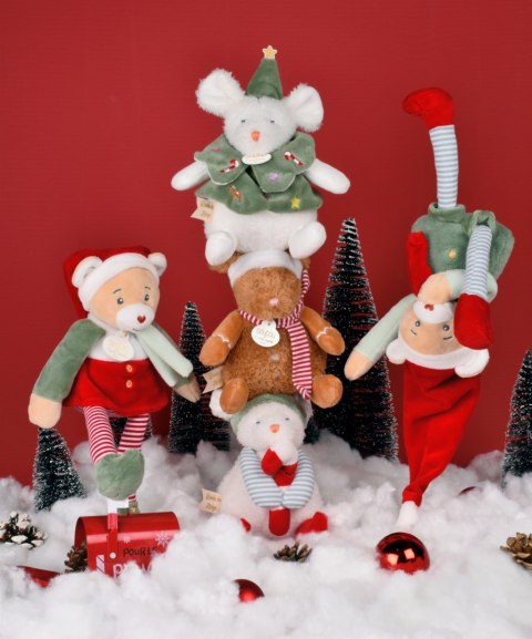 DOUDOU - przytulanka chochlik świąteczny z domkiem, Doudou et Compagnie, 27 cm, Farceur Cotillon