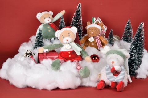 DOUDOU - przytulanka chochlik świąteczny z domkiem, Doudou et Compagnie, 27 cm, Farceur Cotillon