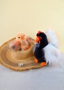 DOUDOU - przytulanka kogucik Coq'Rico, Histoire d'Ours, 26 cm, czarno-biały