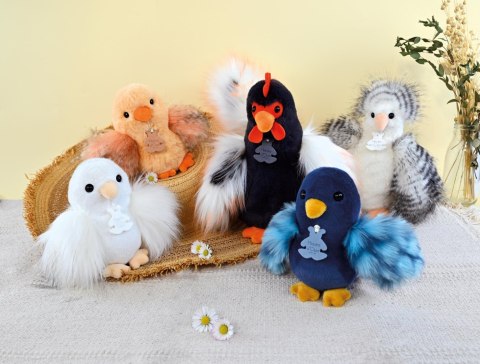DOUDOU - przytulanka kogucik Coq'Rico, Histoire d'Ours, 26 cm, czarno-biały