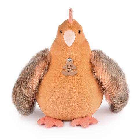 DOUDOU - przytulanka kurka Madame Poule XXL, Histoire d'Ours, 50 cm, pomarańczowa