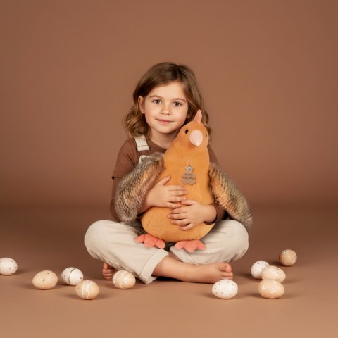 DOUDOU - przytulanka kurka Madame Poule XXL, Histoire d'Ours, 50 cm, pomarańczowa