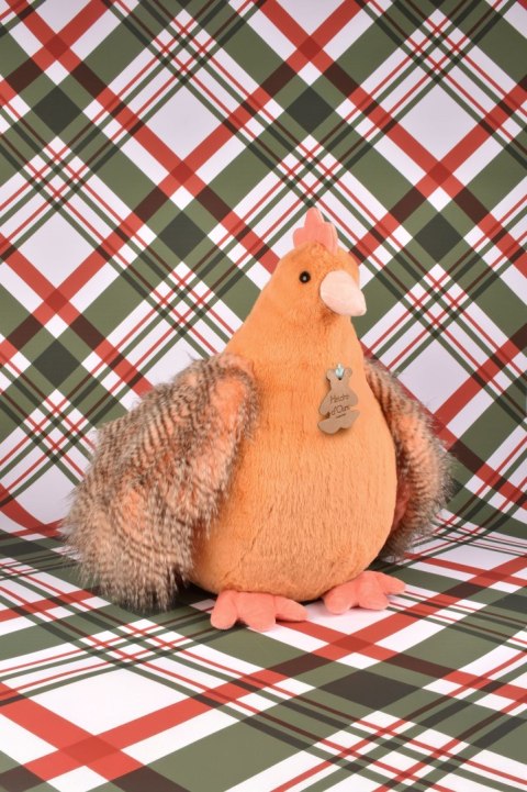 DOUDOU - przytulanka kurka Madame Poule XXL, Histoire d'Ours, 50 cm, pomarańczowa
