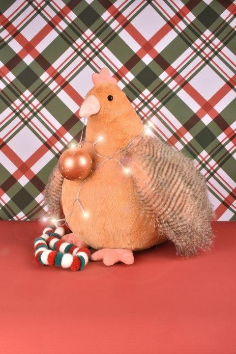 DOUDOU - przytulanka kurka Madame Poule XXL, Histoire d'Ours, 50 cm, pomarańczowa