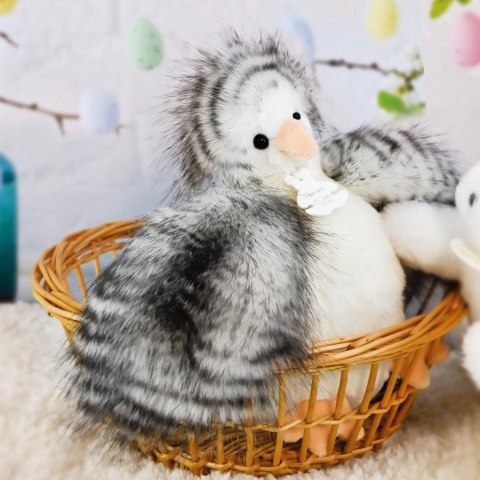 DOUDOU - przytulanka kurka Poulette, Histoire d'Ours, 20 cm, biało-szara