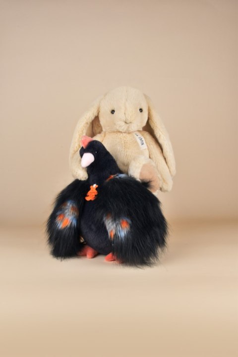 DOUDOU - przytulanka kurka Poulette, Histoire d'Ours, 28 cm, czarna